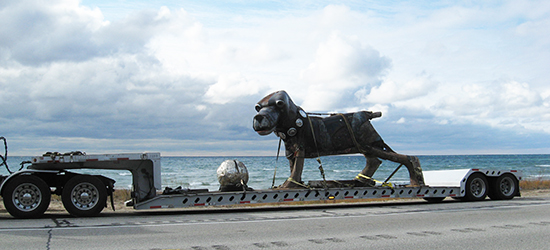 Corrigan Logistics museum items transportation statue