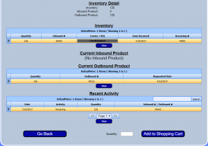 screenshot of inventory detail page of wms