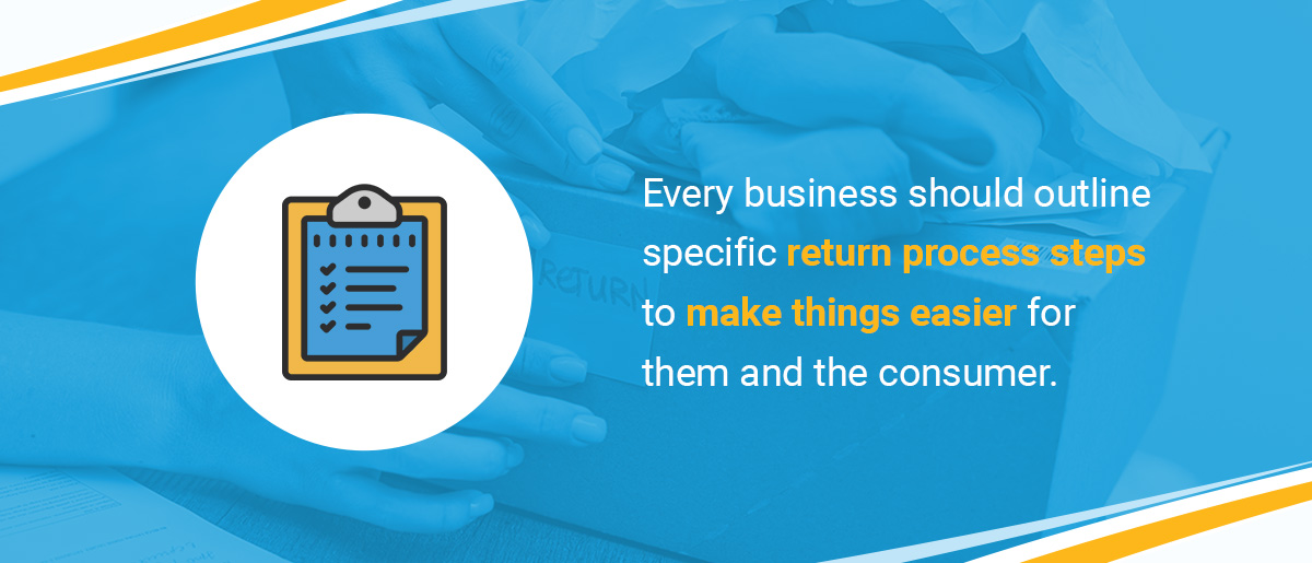 Every business should outline specific return process steps to make things easier for them and the consumer.